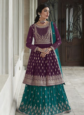 Contrast Salwar Suit in Maroon Colour